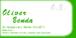 oliver benda business card